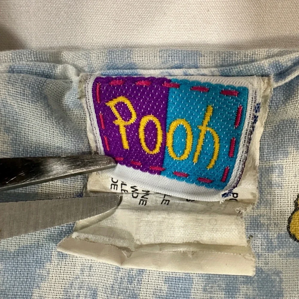 Disney Pooh Baby Crib Comforter Vintage Blue Cotton Winnie Tigger Eeyore 90s